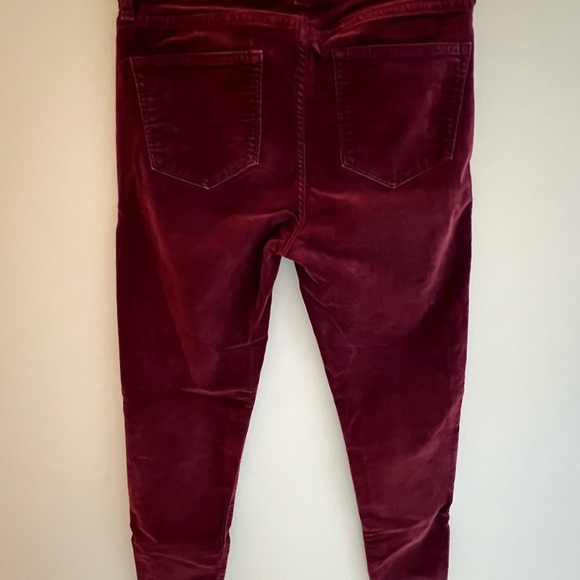 J Crew velvet pants, dark red/burgundy - Picture 2 of 6